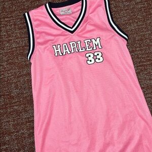 Players 33 Pink jersey dress mesh sleeveless Harlem #33 medium